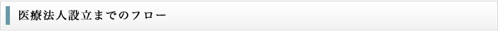 医療法人設立までのフロー